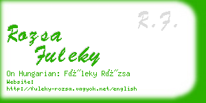 rozsa fuleky business card
